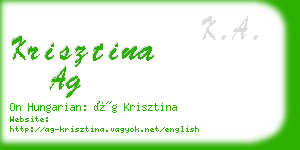 krisztina ag business card